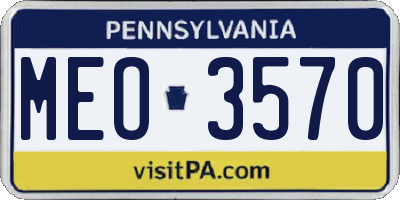 PA license plate MEO3570