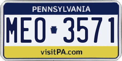 PA license plate MEO3571