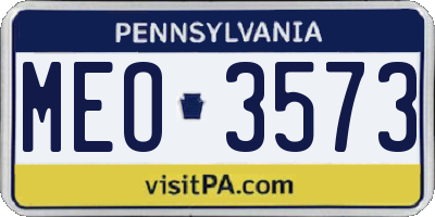 PA license plate MEO3573