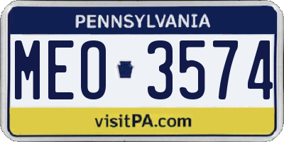 PA license plate MEO3574