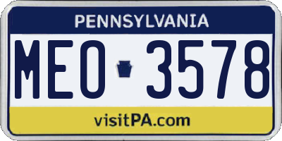 PA license plate MEO3578