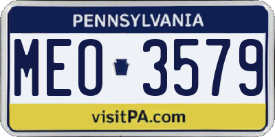 PA license plate MEO3579
