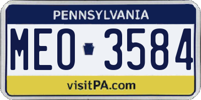 PA license plate MEO3584
