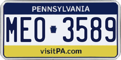 PA license plate MEO3589