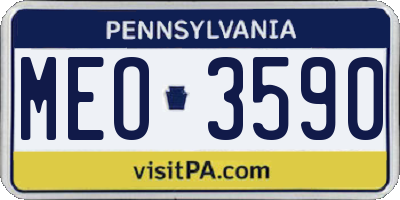 PA license plate MEO3590