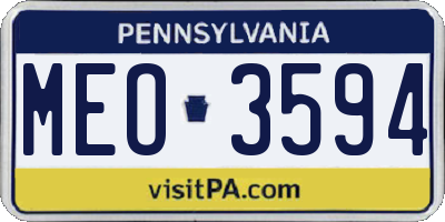 PA license plate MEO3594