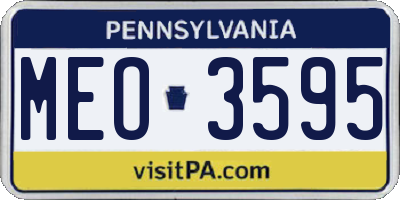 PA license plate MEO3595