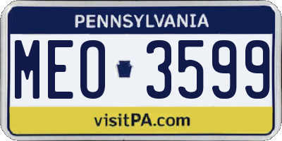 PA license plate MEO3599