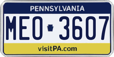 PA license plate MEO3607