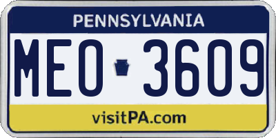 PA license plate MEO3609