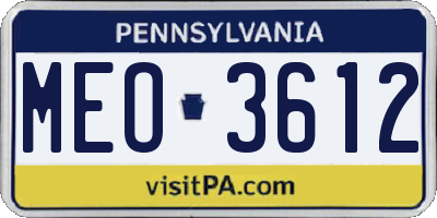 PA license plate MEO3612