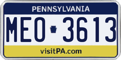 PA license plate MEO3613