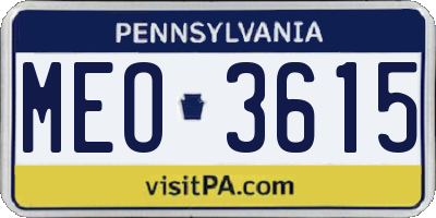 PA license plate MEO3615