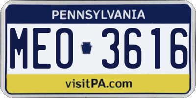 PA license plate MEO3616