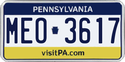 PA license plate MEO3617