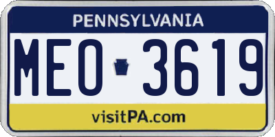 PA license plate MEO3619