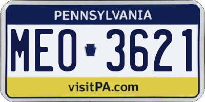 PA license plate MEO3621