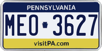 PA license plate MEO3627