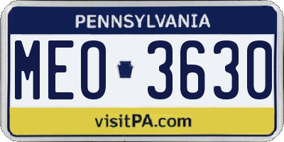 PA license plate MEO3630