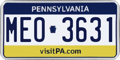 PA license plate MEO3631
