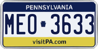 PA license plate MEO3633