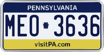 PA license plate MEO3636