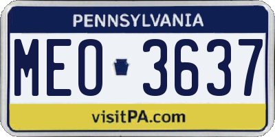 PA license plate MEO3637