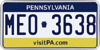 PA license plate MEO3638
