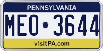 PA license plate MEO3644