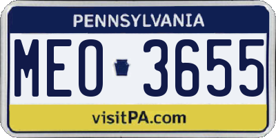 PA license plate MEO3655