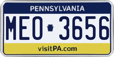 PA license plate MEO3656