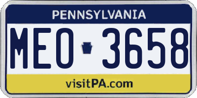 PA license plate MEO3658