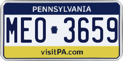 PA license plate MEO3659