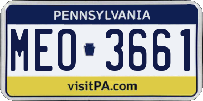 PA license plate MEO3661