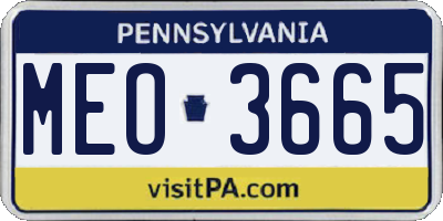 PA license plate MEO3665