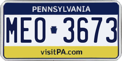 PA license plate MEO3673