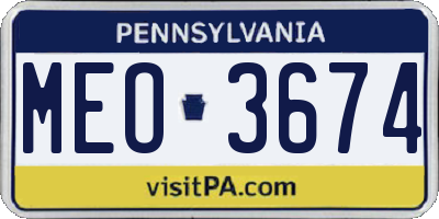PA license plate MEO3674