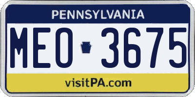 PA license plate MEO3675