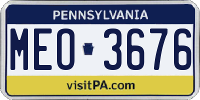 PA license plate MEO3676
