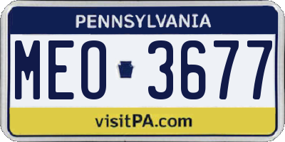 PA license plate MEO3677
