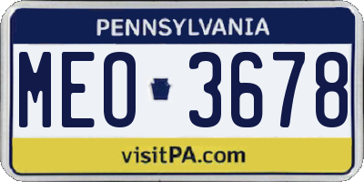 PA license plate MEO3678