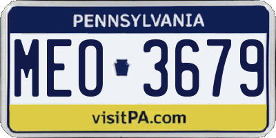 PA license plate MEO3679