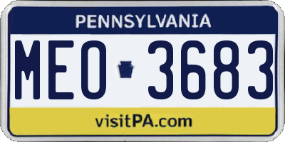 PA license plate MEO3683