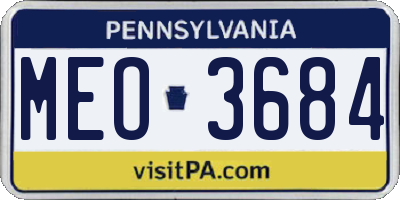 PA license plate MEO3684