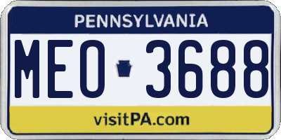 PA license plate MEO3688