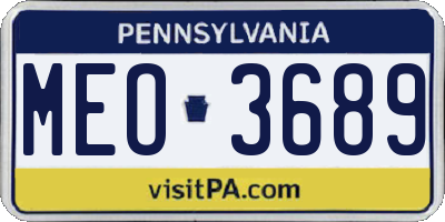 PA license plate MEO3689