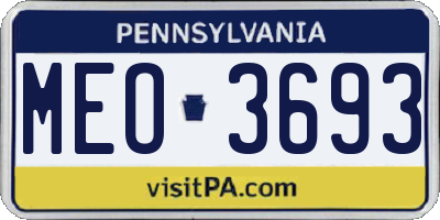 PA license plate MEO3693