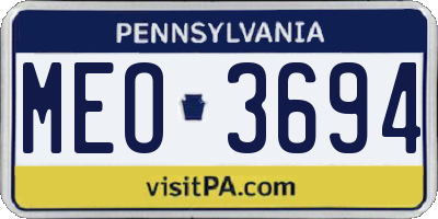 PA license plate MEO3694