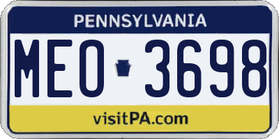PA license plate MEO3698