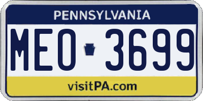 PA license plate MEO3699